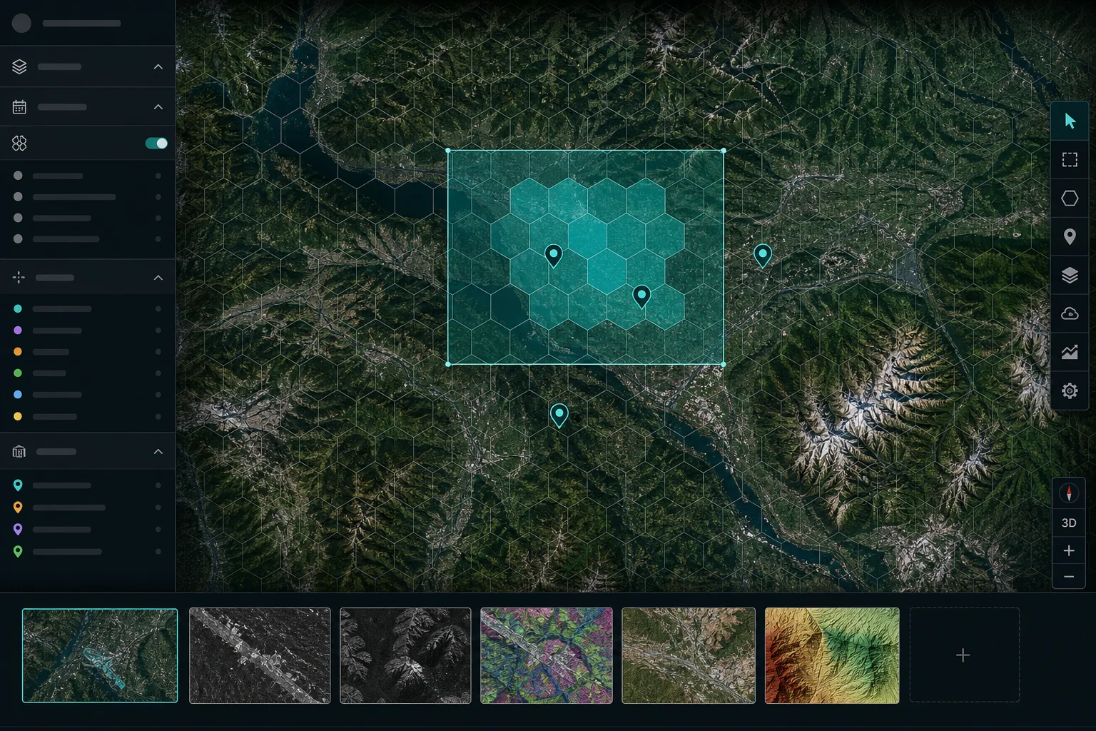 Realistic Lucida map workflow with hex tiles, markers and bbox