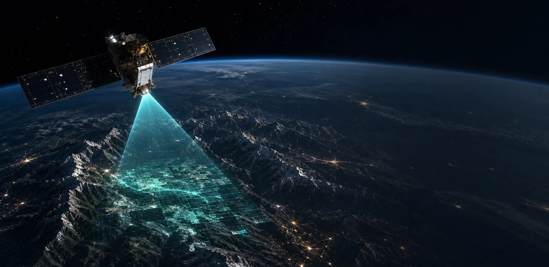 Satellite observation above a mapped area of interest